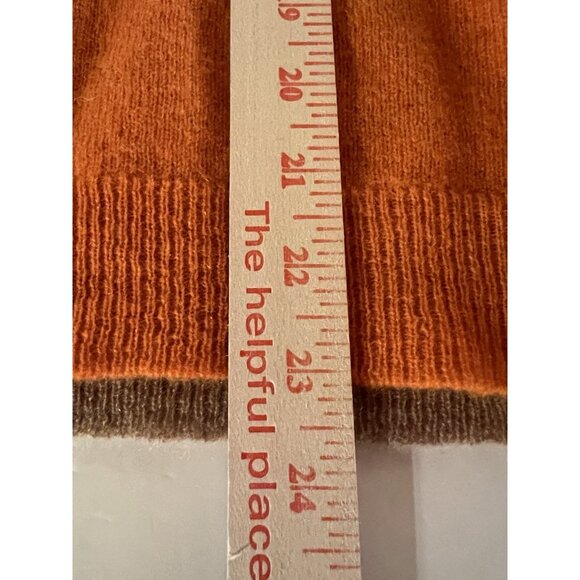 Philosophy 100% cashmere orange tan colorblock designer sweater boxy XL academia - Picture 7 of 8